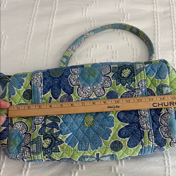 Vera Bradley Vibrant Blue and Green Quilted Tote Bag - Picture 12 of 16